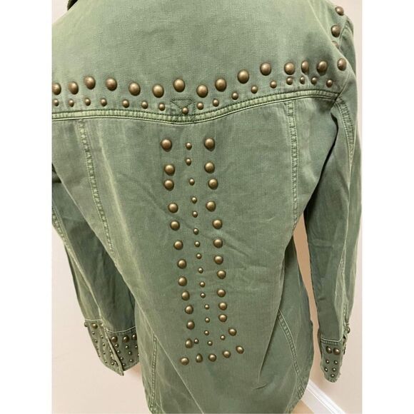 New Free People Rock and Stud Shirt Jacket Army Green Size XS - Picture 7 of 10